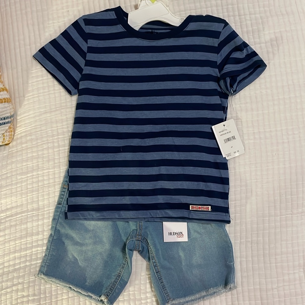 Hudson shorts and striped tshirt set